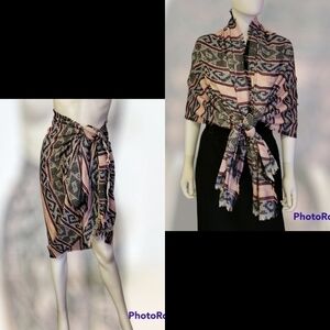 PINK Southwestern Aztec Shawl Wrap Sarong Cover-up